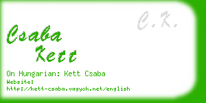 csaba kett business card